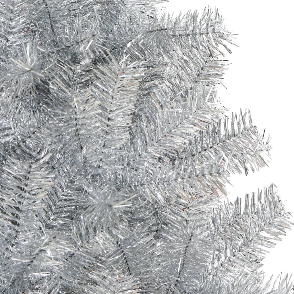 vidaXL Umělý vánoční stromek se stojanem stříbrný 210 cm PET