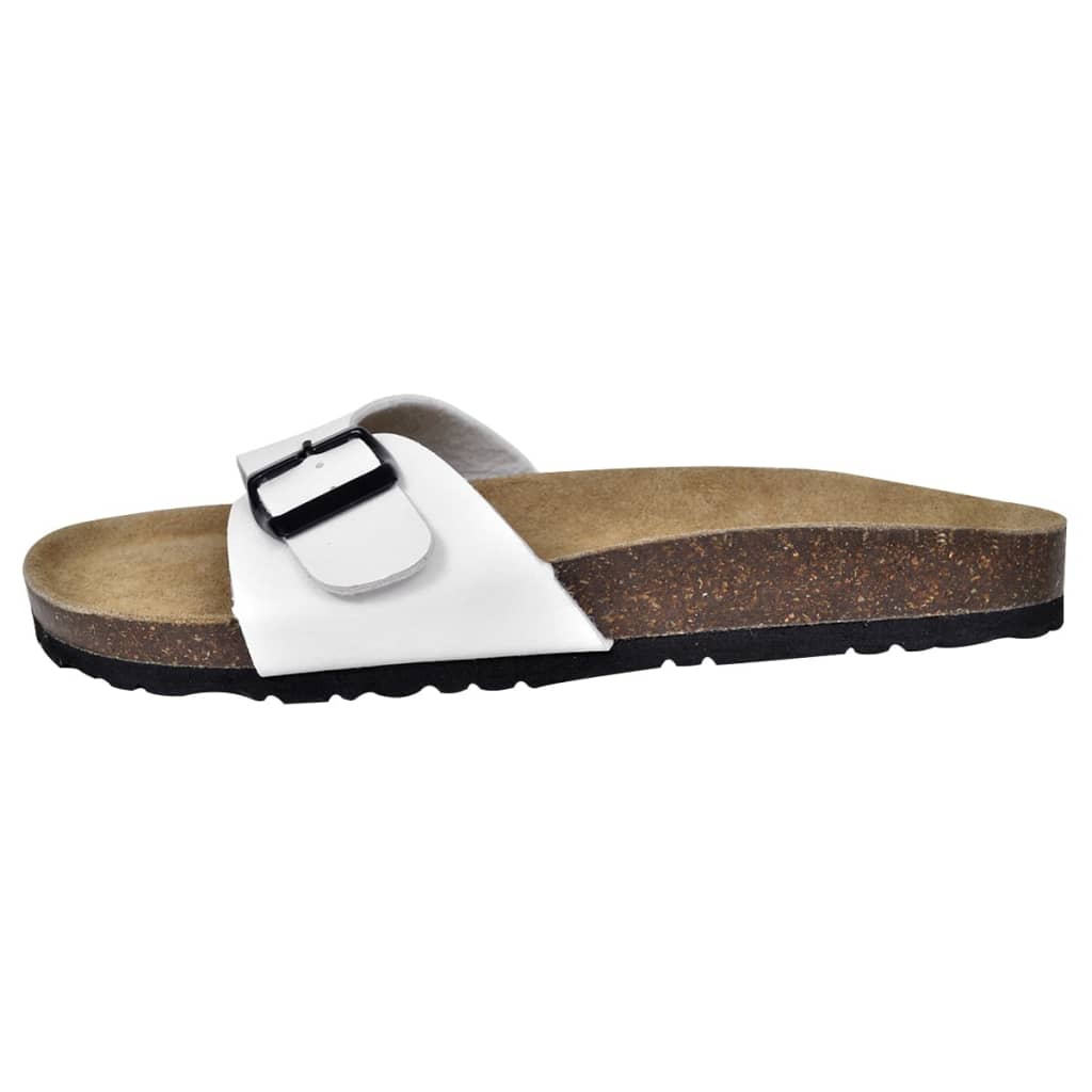 vidaXL Dámské bio korkové sandály s 1 přezkou bílé velikost 36