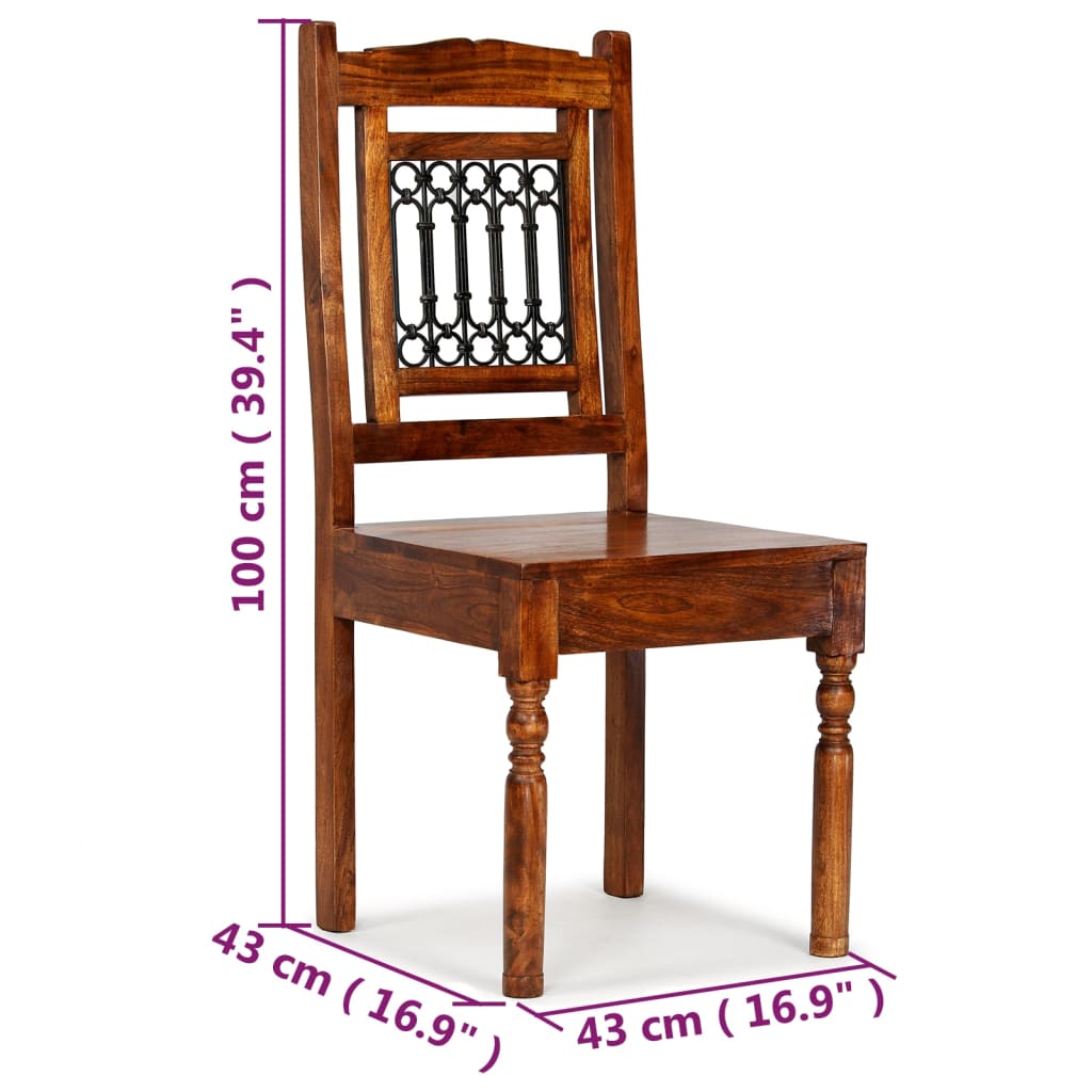 vidaXL Jídelní židle 6 ks masiv sheeshamový povrch klasický styl