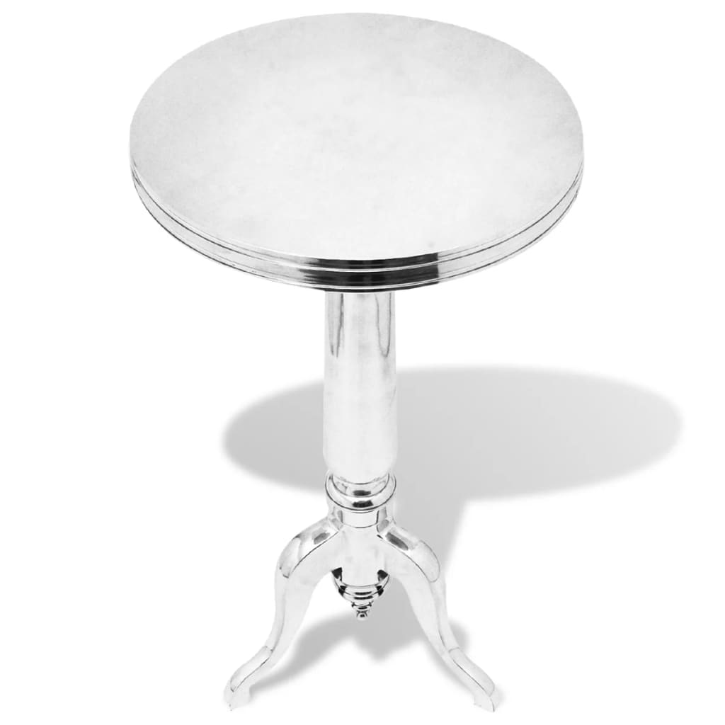 vidaXL Odkládací stolek kulatý hliníkový stříbrný