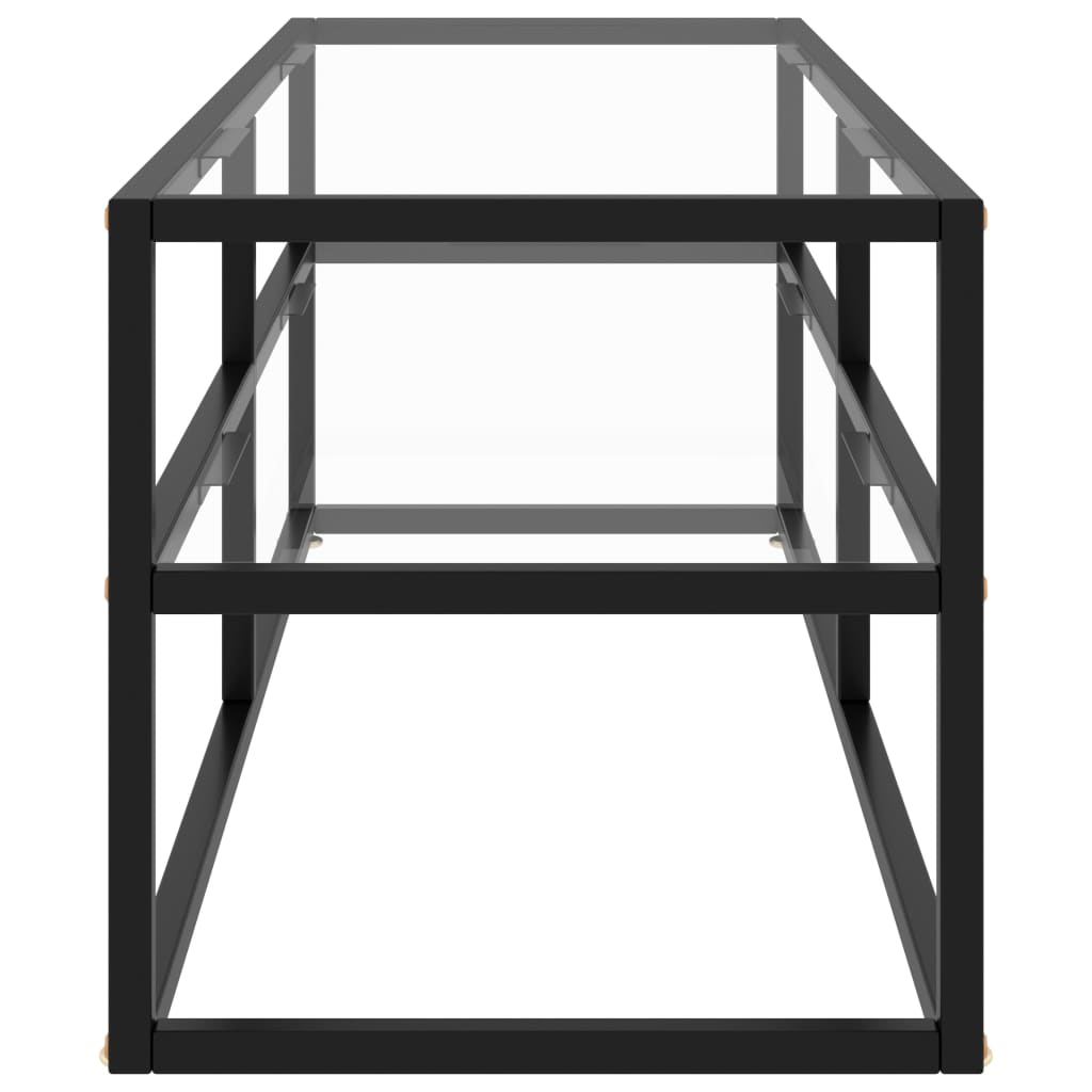 vidaXL TV stolek černý s tvrzeným sklem 120 x 40 x 40 cm