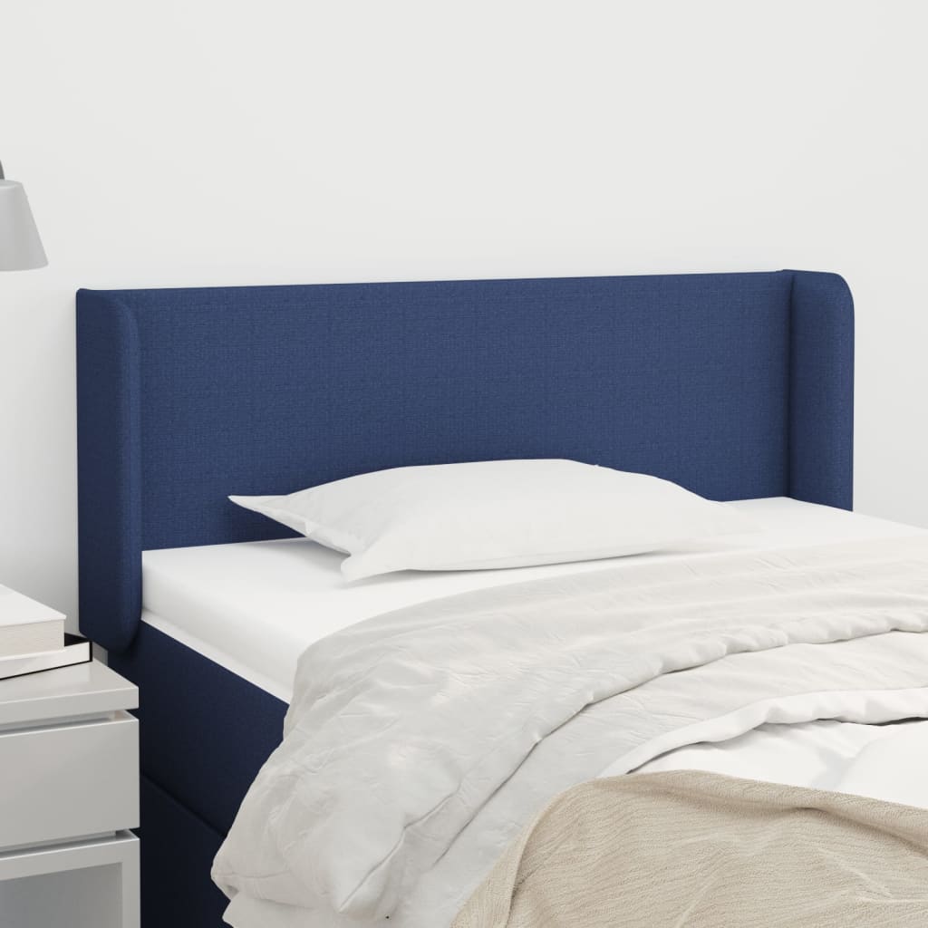 vidaXL Čelo postele typu ušák modré 83 x 16 x 78/88 cm textil