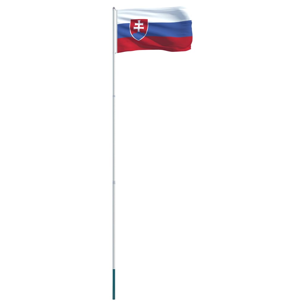 vidaXL Slovenská vlajka a stožár hliník 4 m