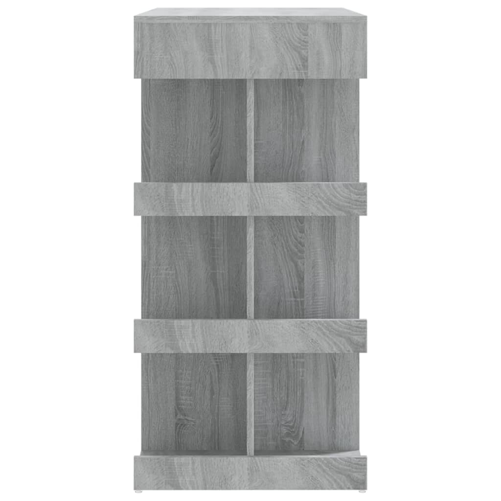 vidaXL Barový stůl s úložným regálem šedý dub sonoma 100x50x101,5 cm