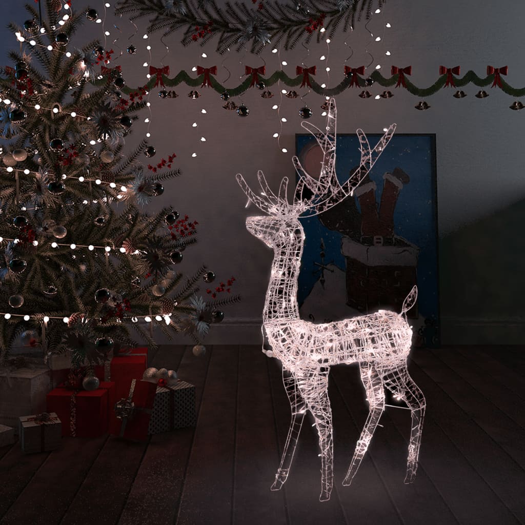 vidaXL Vánoční dekorace akrylový sob 140 LED 120 cm teplé bílé světlo