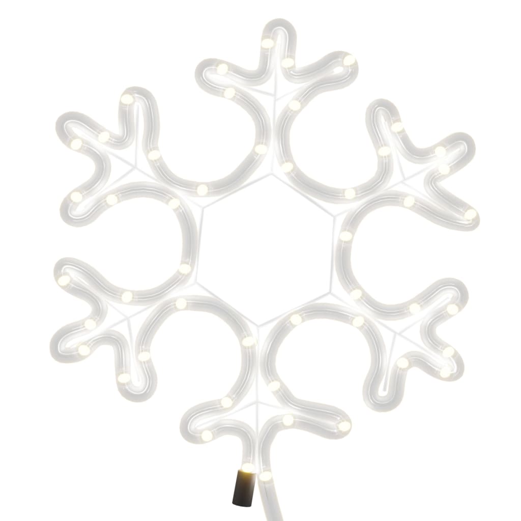 vidaXL Vánoční sněhové vločky 2 ks s teplými bílými LED 27 x 27 cm
