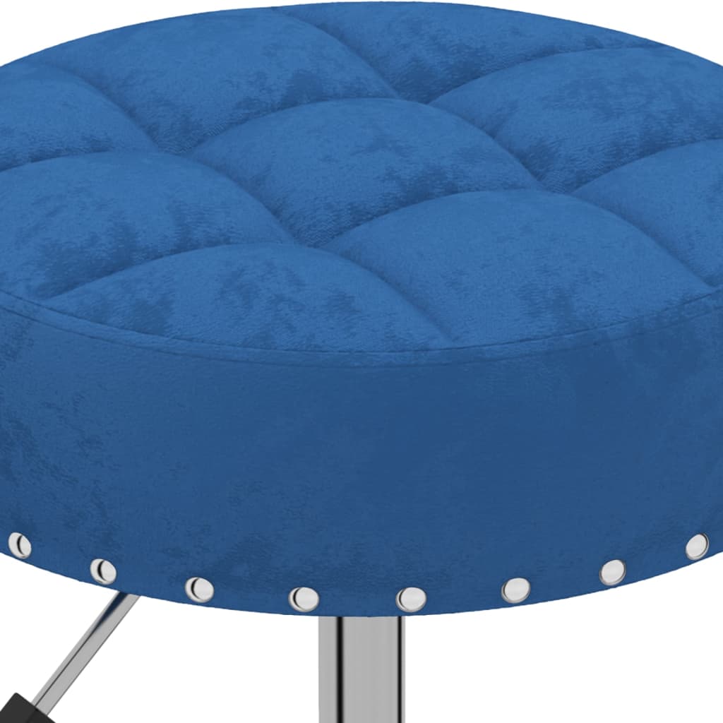 vidaXL Otočná masážní stolička modrá samet