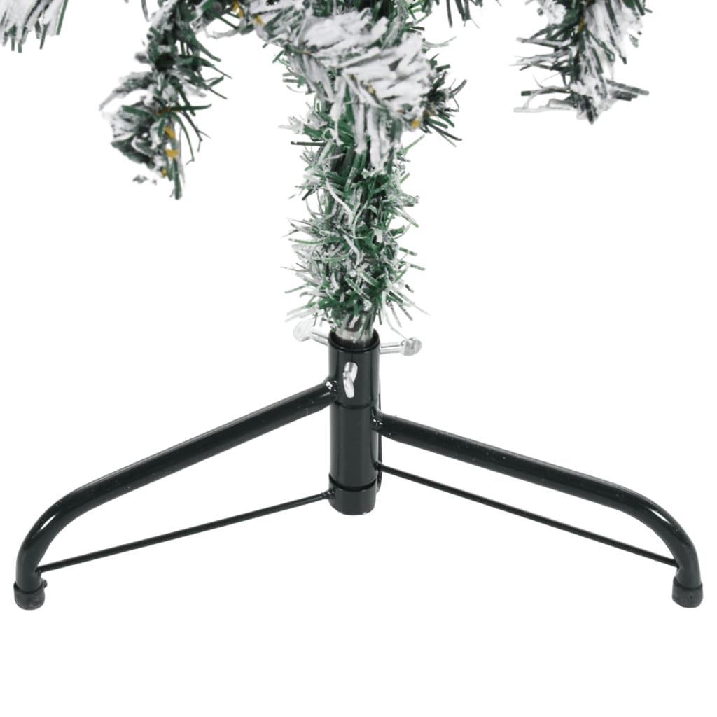 vidaXL Úzký umělý poloviční vánoční stromek se sněhem 120 cm