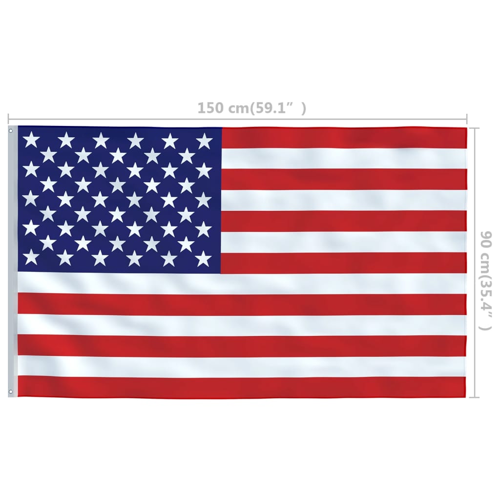 vidaXL Vlajka USA a stožár hliník 6,2 m