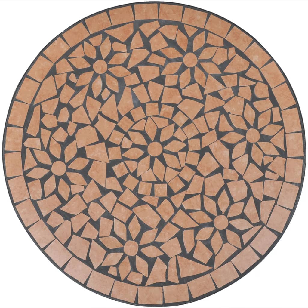 vidaXL 3dílný bistro set mozaikový keramický terakota