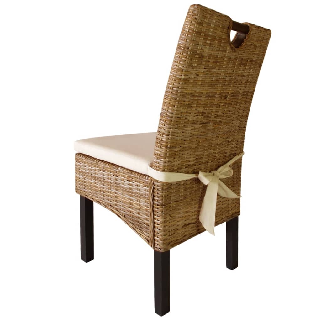 vidaXL Jídelní židle 6 ks ratan kubu a mangovníkové dřevo