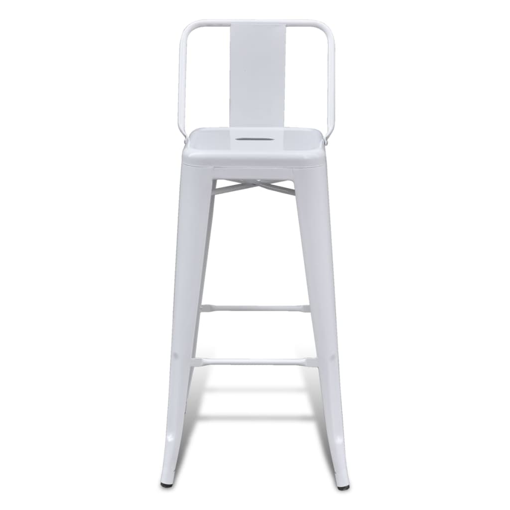vidaXL Barové stoličky 2 ks bílé ocel
