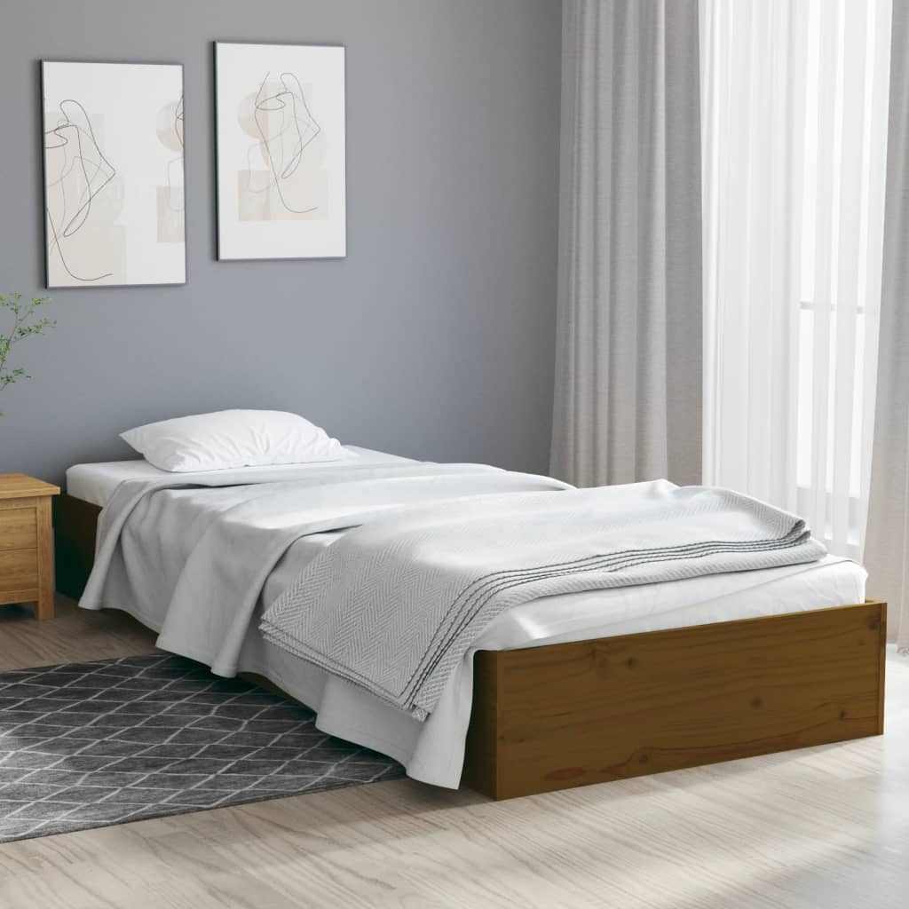 vidaXL Rám postele medově hnědý masivní dřevo 75 x 190 cm Small Single