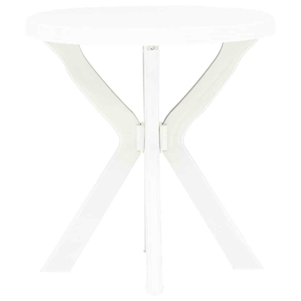 vidaXL Bistro stolek bílý Ø 70 cm plast
