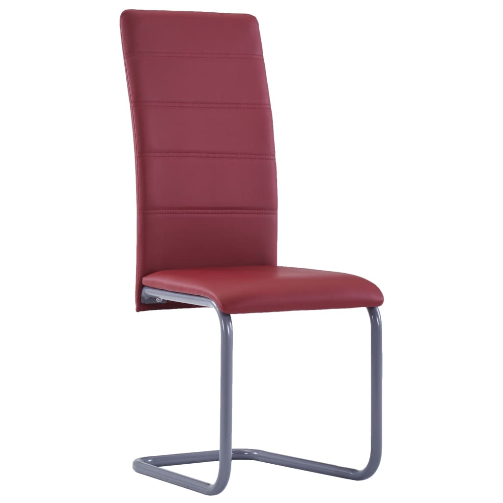 vidaXL Konzolové jídelní židle 2 ks červené umělá kůže