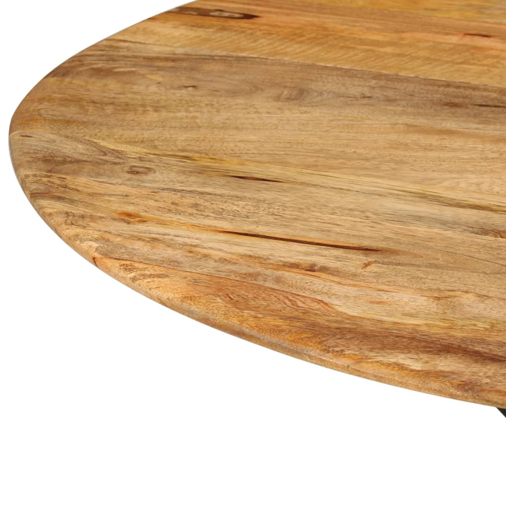 vidaXL Jídelní stůl Ø 110 x 78 cm masivní mangovníkové dřevo a ocel