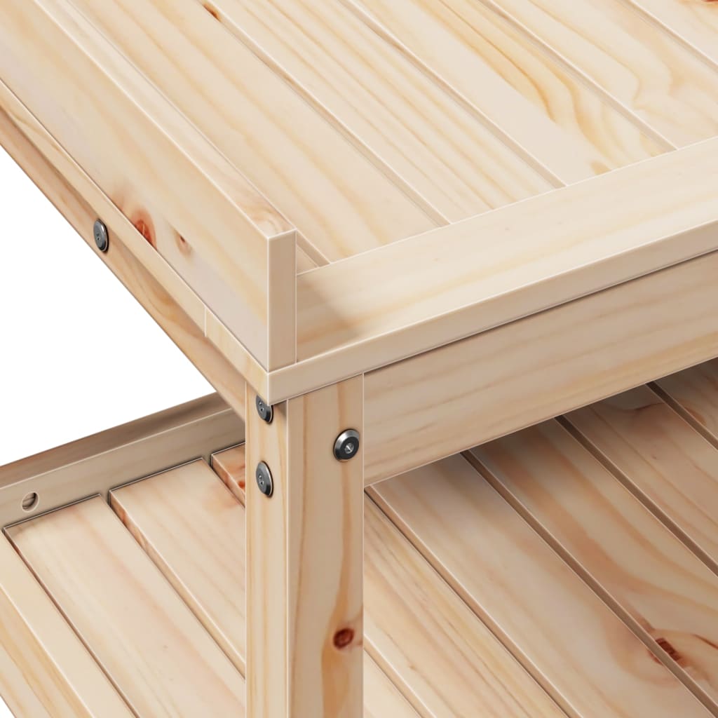 vidaXL Přesazovací stůl s policemi 108x45x86,5 cm masivní borové dřevo