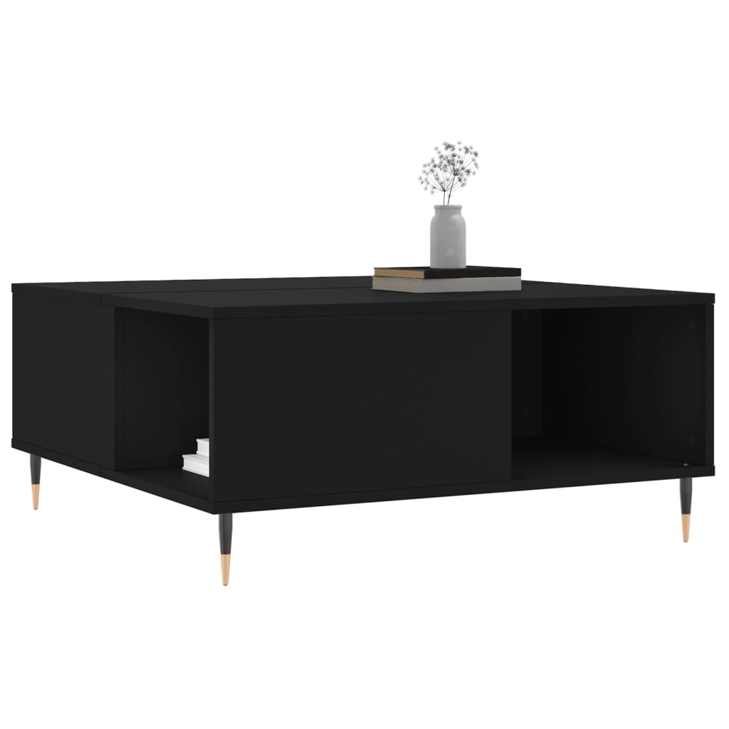 vidaXL Konferenční stolek černý 80 x 80 x 36,5 cm kompozitní dřevo