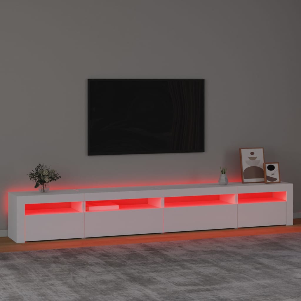 vidaXL TV skříňka s LED osvětlením bílá 270x35x40 cm
