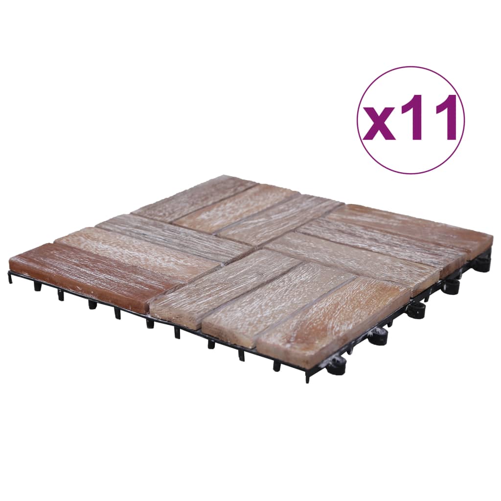 vidaXL Terasové dlaždice 11 ks 30 x 30 cm masivní recyklované dřevo