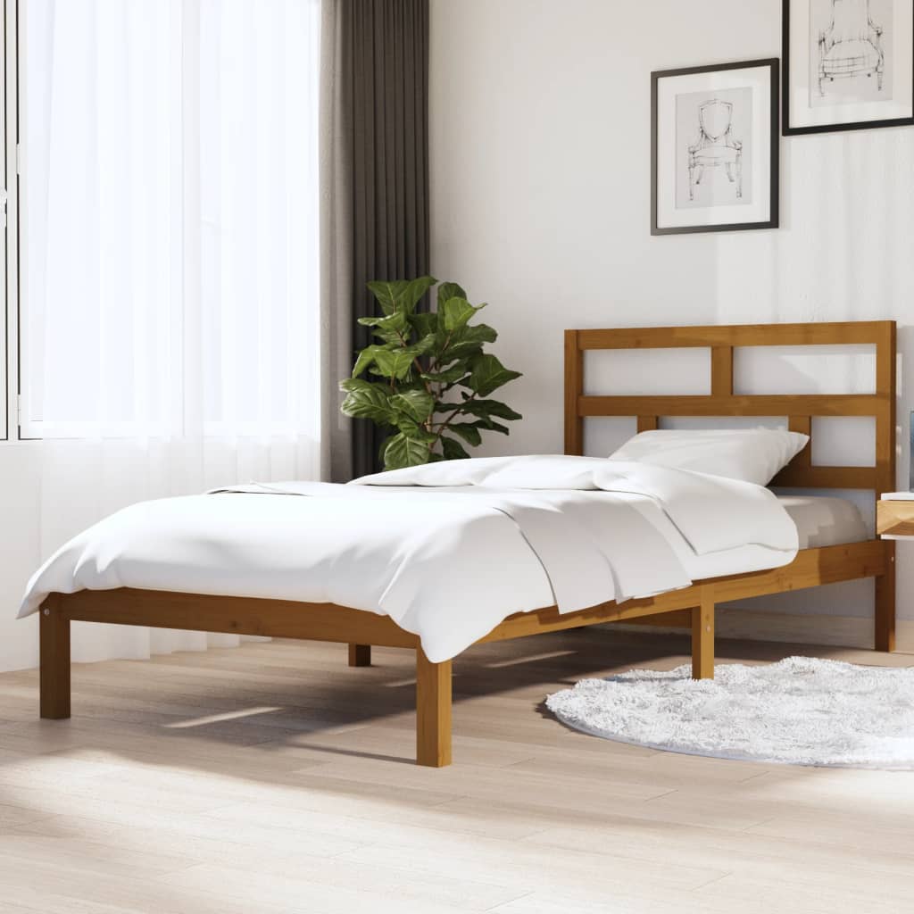 vidaXL Rám postele medově hnědý masivní borovice 90 x 200 cm