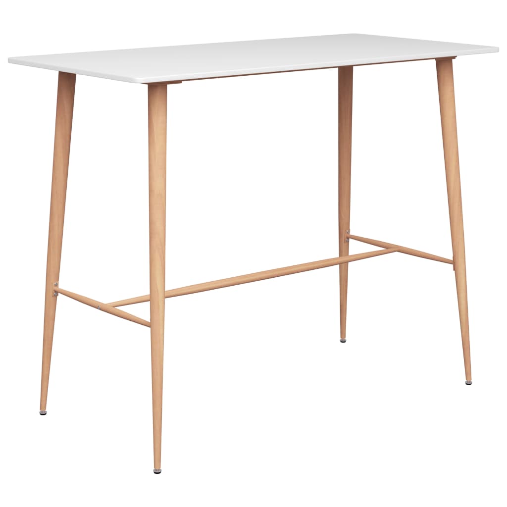 vidaXL Barový stůl bílý 120 x 60 x 105 cm