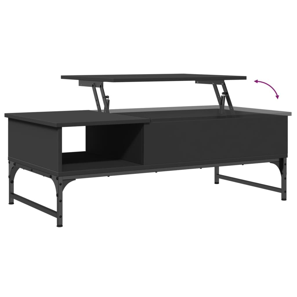 vidaXL Konferenční stolek černý 100x50x35 cm kompozitní dřevo a kov