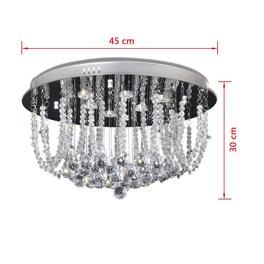 LED stropní svítidlo křišťálový lustr, průměr 45 cm