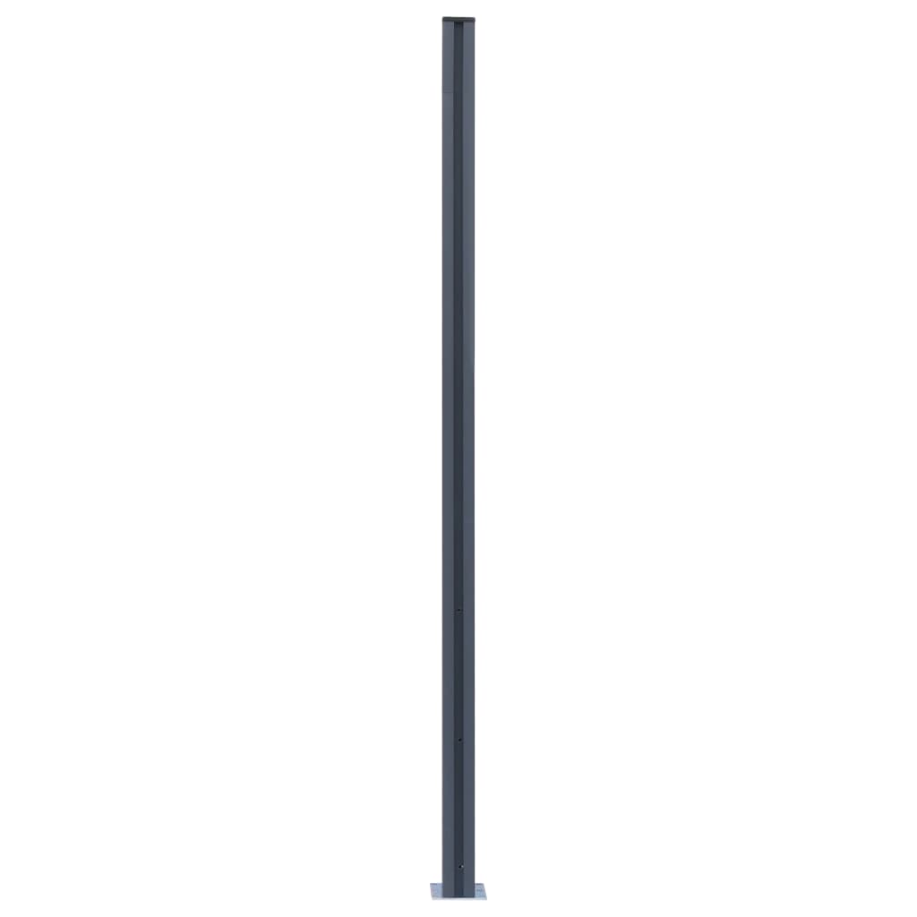 vidaXL Plotové sloupky tmavě šedé 2 ks 185 cm hliník