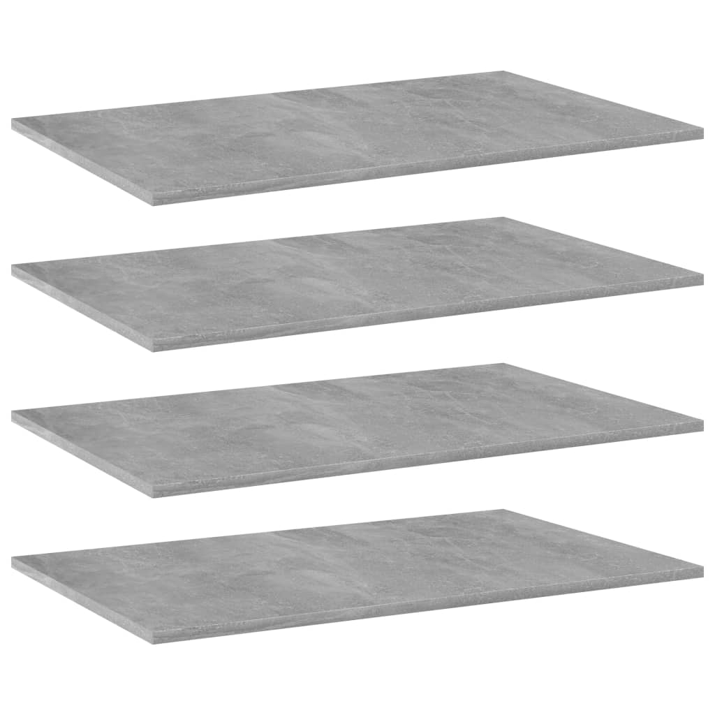 vidaXL Přídavné police 4 ks betonově šedé 80 x 50 x 1,5 cm dřevotříska