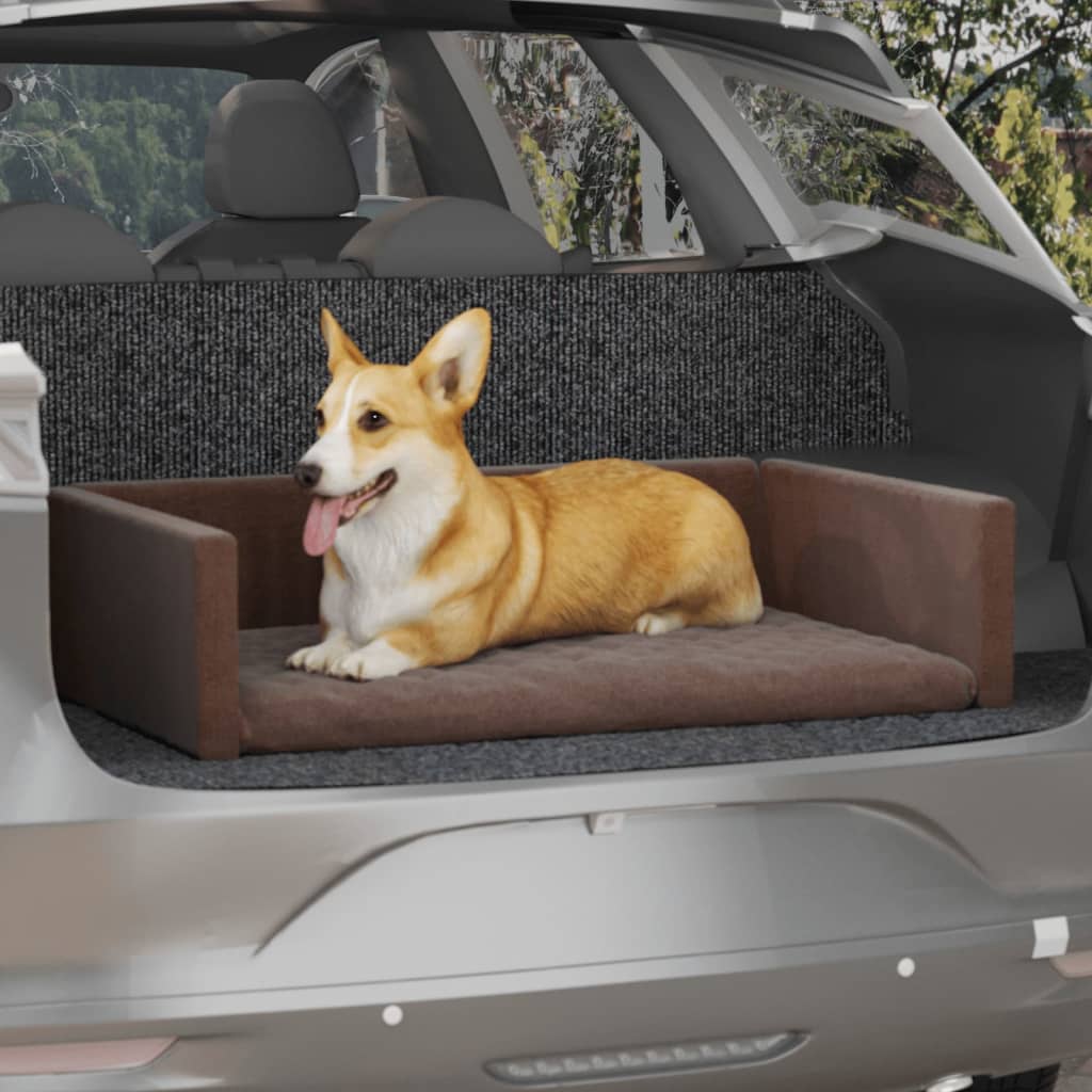 vidaXL Pelíšek pro psy do kufru auta hnědý 110 x 70 cm lněný vzhled