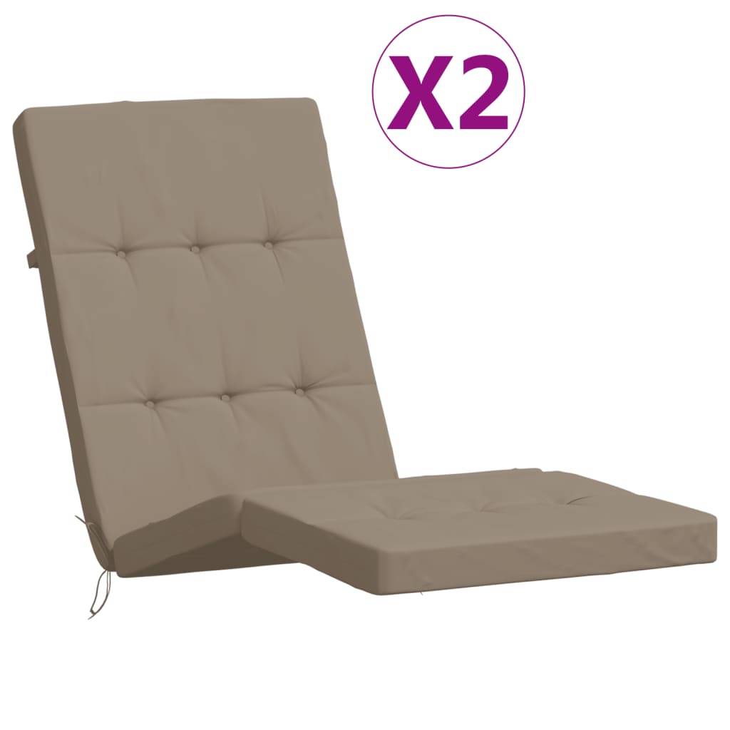 vidaXL Podušky na polohovací židli 2 ks taupe oxfordská látka