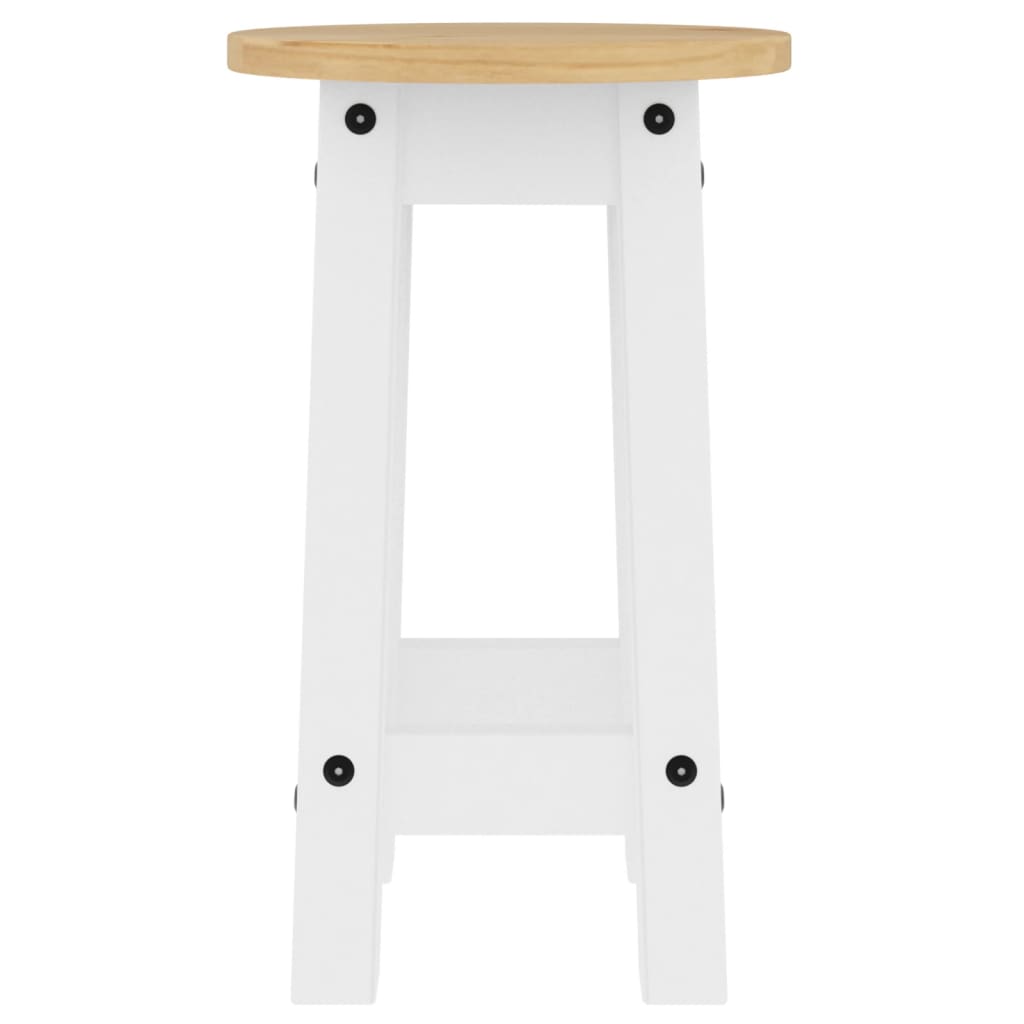 vidaXL Barové stoličky 2 ks bílé masivní borové dřevo