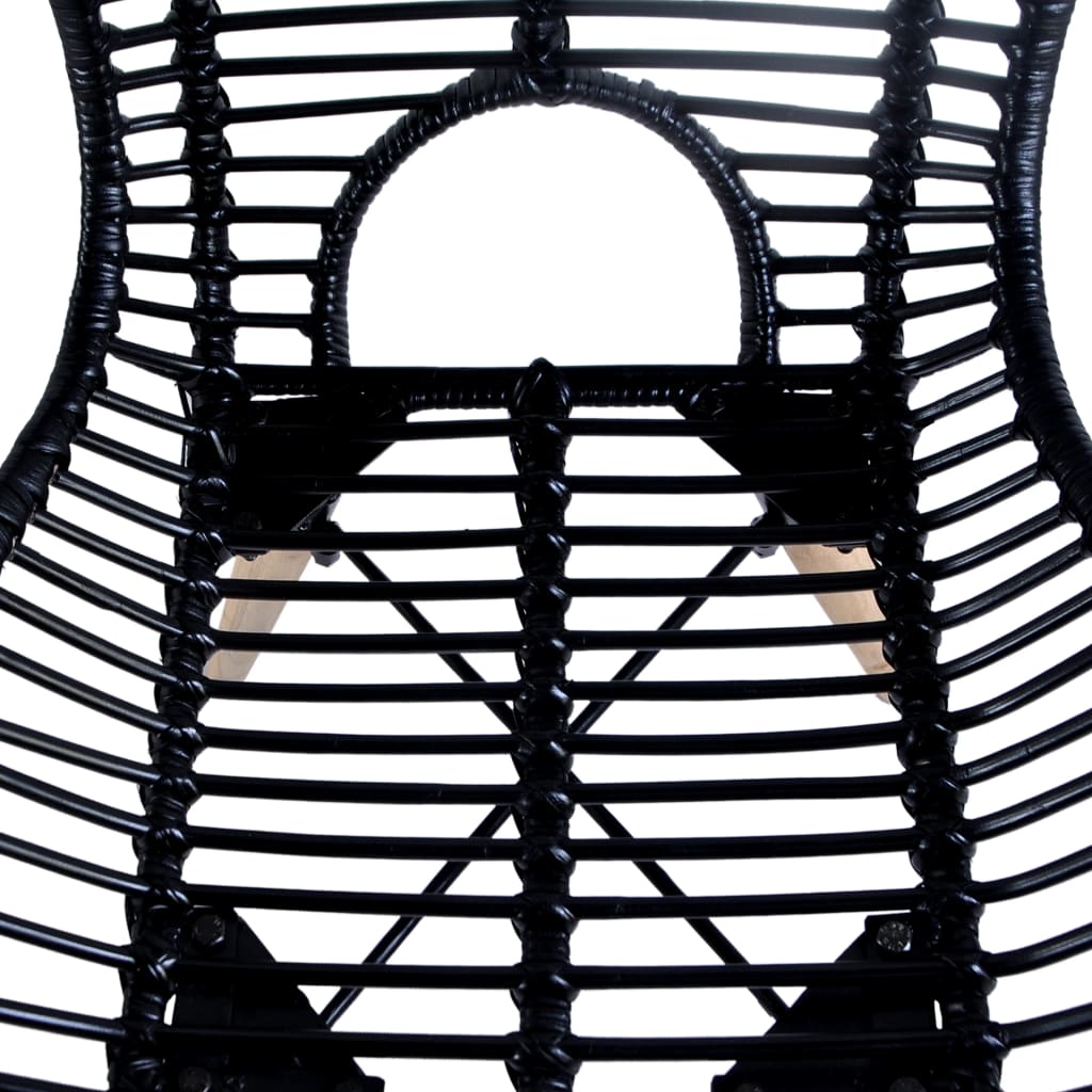 vidaXL Jídelní židle 4 ks černé přírodní ratan