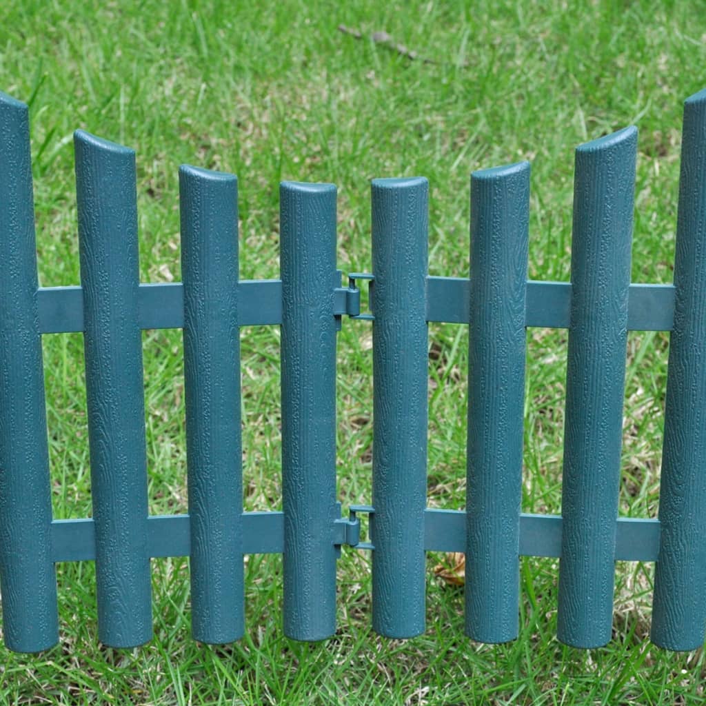 vidaXL Zahradní dekorativní plot 17 ks 10 m zelený