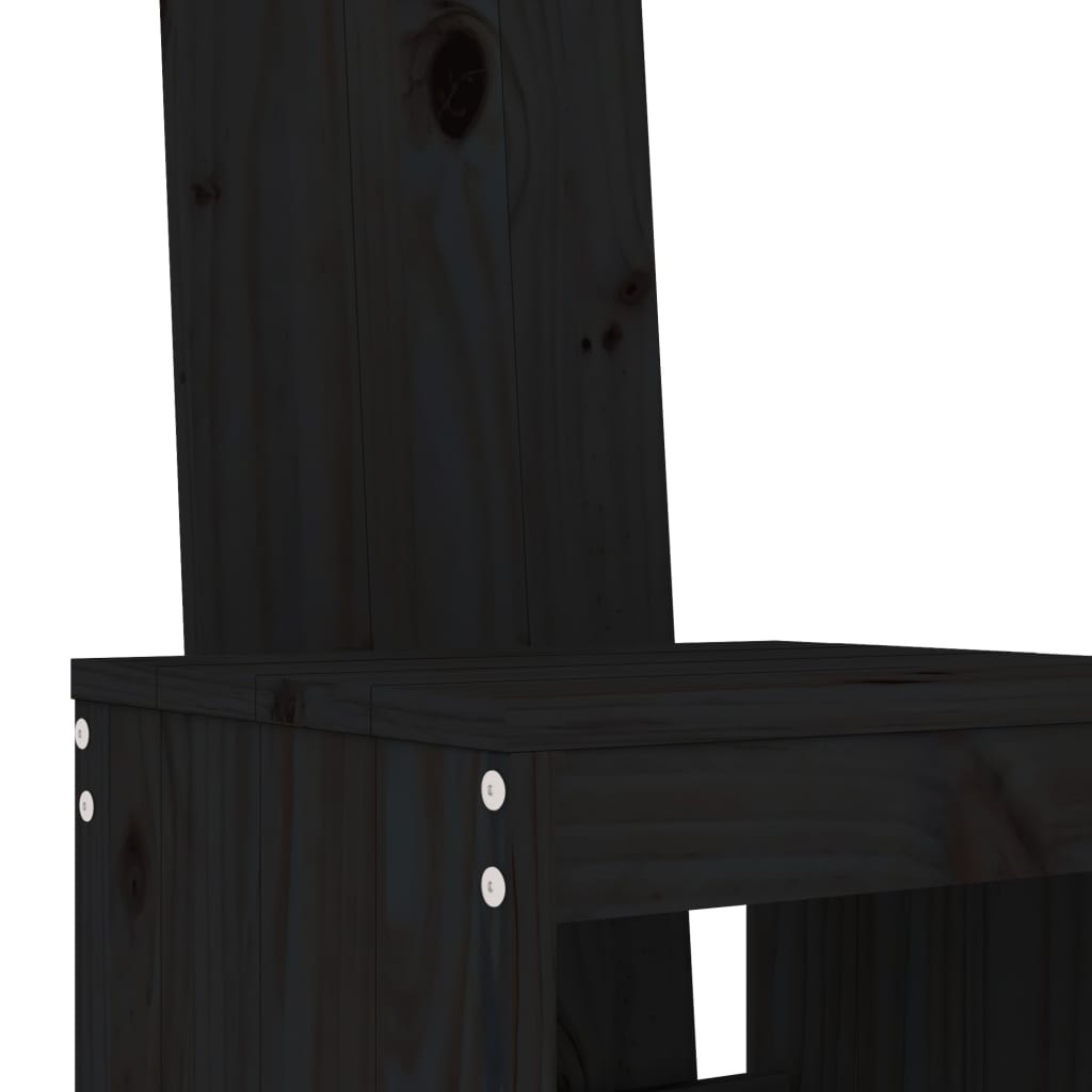 vidaXL 5dílný zahradní barový set černý masivní borové dřevo