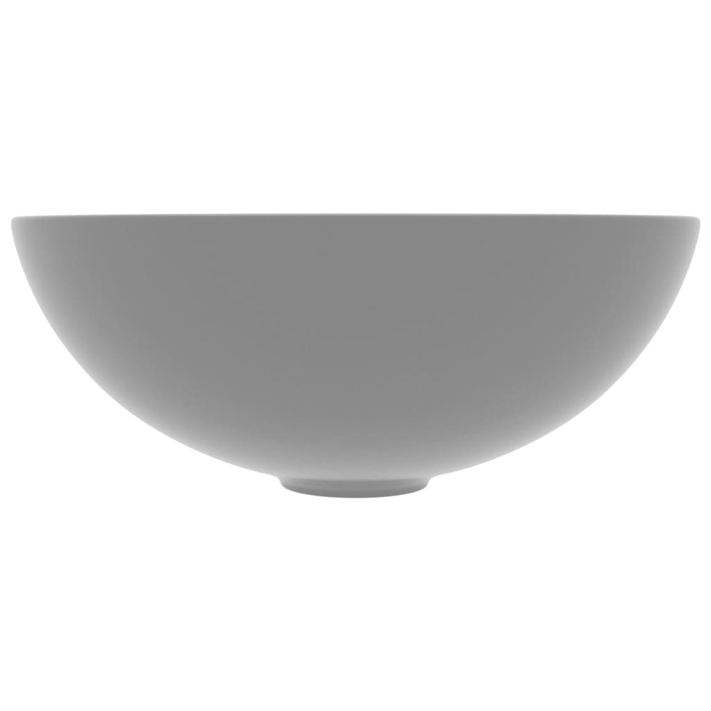 vidaXL Koupelnové umyvadlo keramické světle šedé kulaté