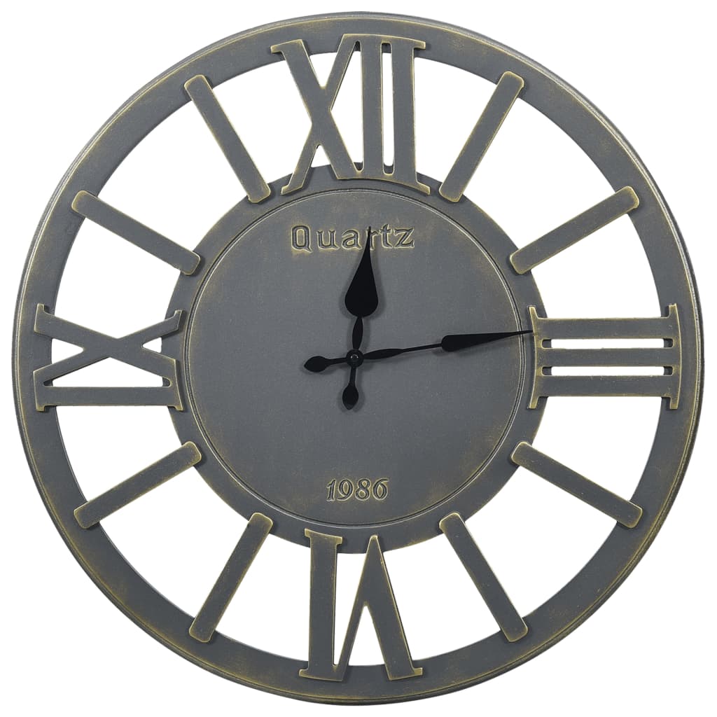 vidaXL Nástěnné hodiny šedé 60 cm MDF
