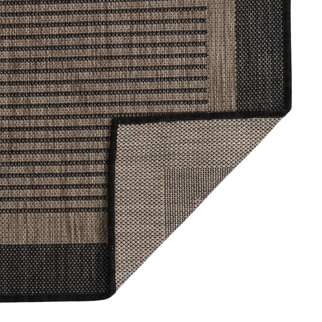 vidaXL Venkovní hladce tkaný koberec 120x170 cm tmavě hnědá
