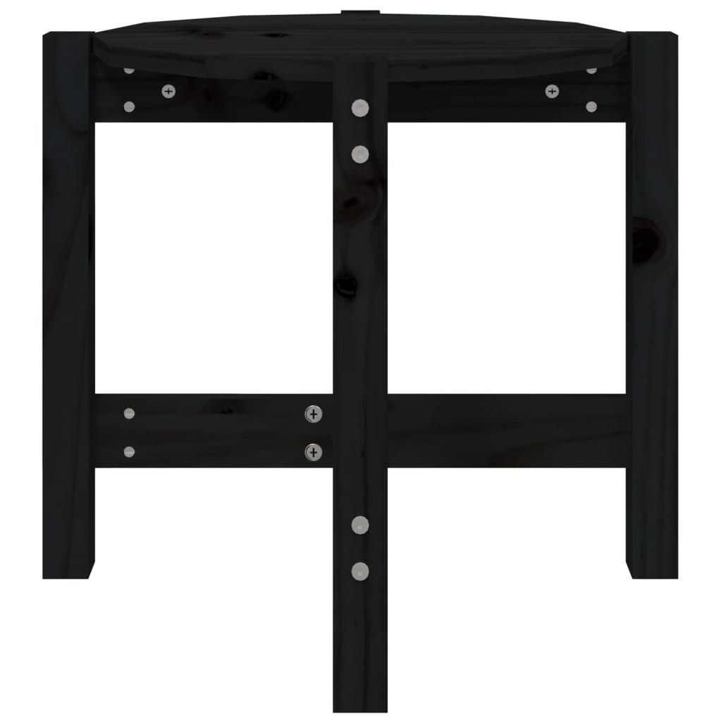 vidaXL Konferenční stolek černý Ø 52,5 x 45 cm masivní borové dřevo