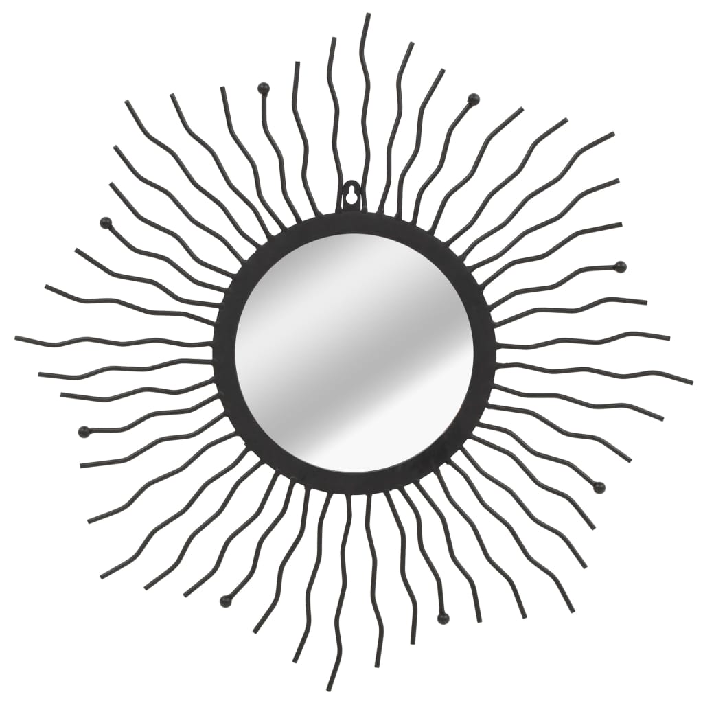 vidaXL Nástěnné zrcadlo Zářící slunce 60 cm černé