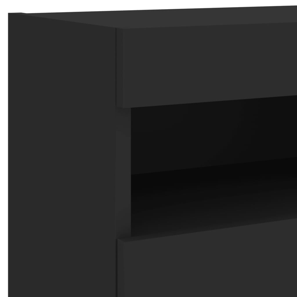 vidaXL Nástěnná TV skříňka s LED osvětlením černá 40 x 30 x 40 cm