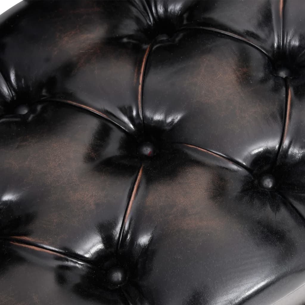 vidaXL Úložná lavice s opěradlem 110 cm černá umělá kůže