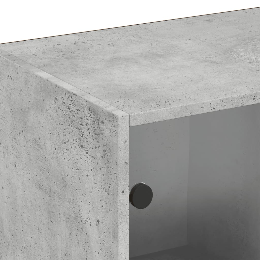 vidaXL Knihovna s dvířky betonově šedá 204x37x75 cm kompozitní dřevo