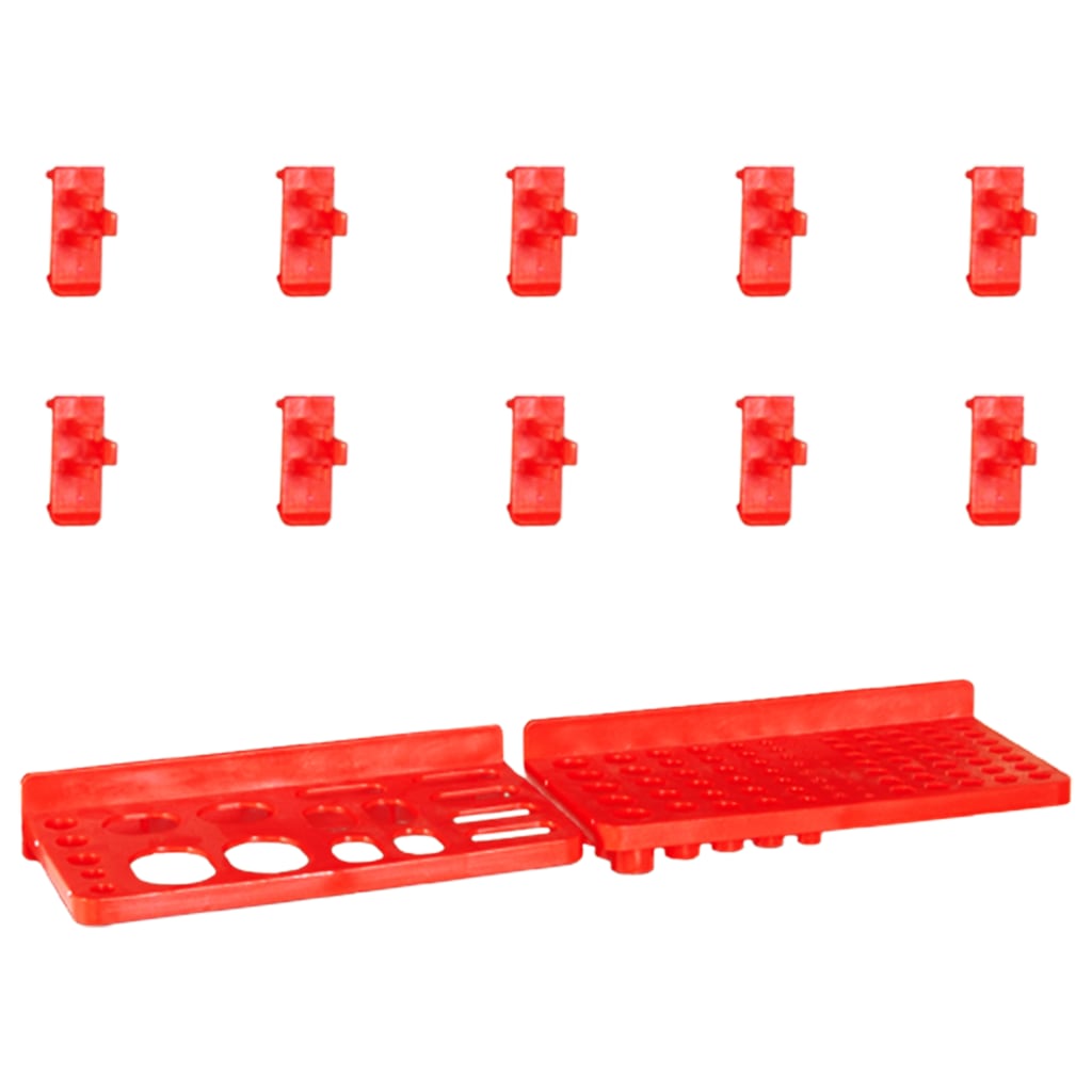 vidaXL 29dílný set skladovacích zásobníků nástěnné panely červenočerný