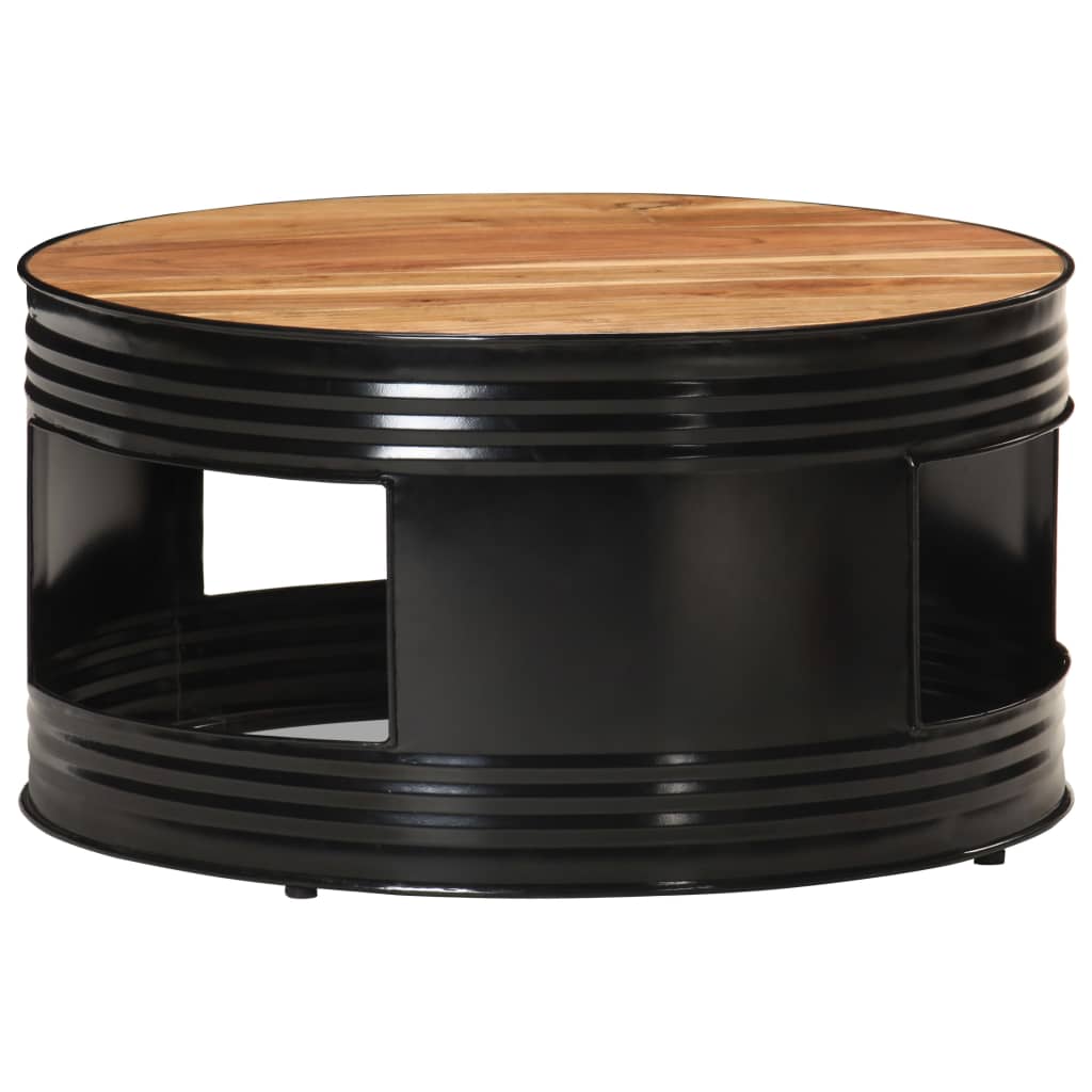 vidaXL Konferenční stolek černý 68 x 68 x 36 cm masivní akáciové dřevo