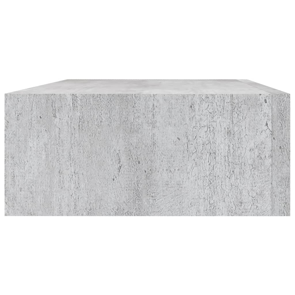vidaXL Nástěnné police se zásuvkou 2 ks betonově šedé 40x23,5x10cm MDF