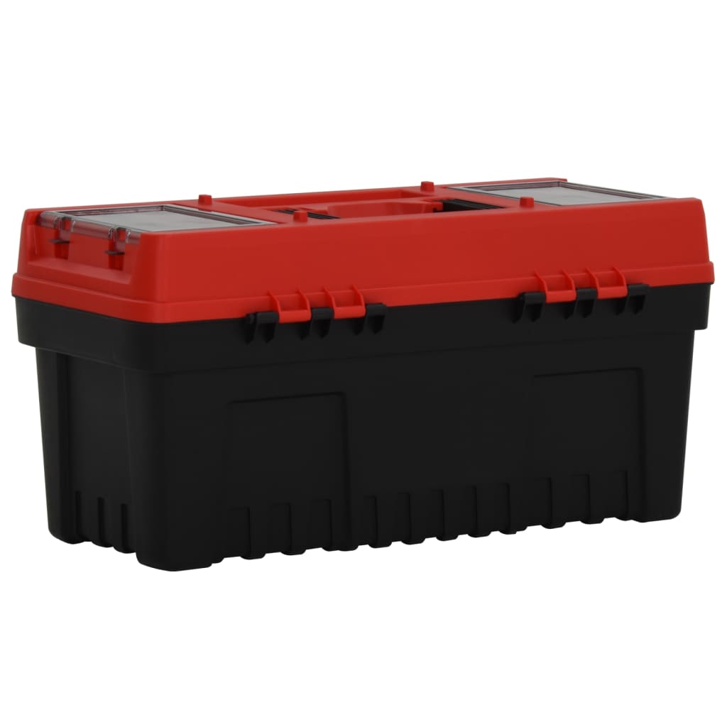 vidaXL 2dílná sada boxů na nářadí černá a červená polypropylen