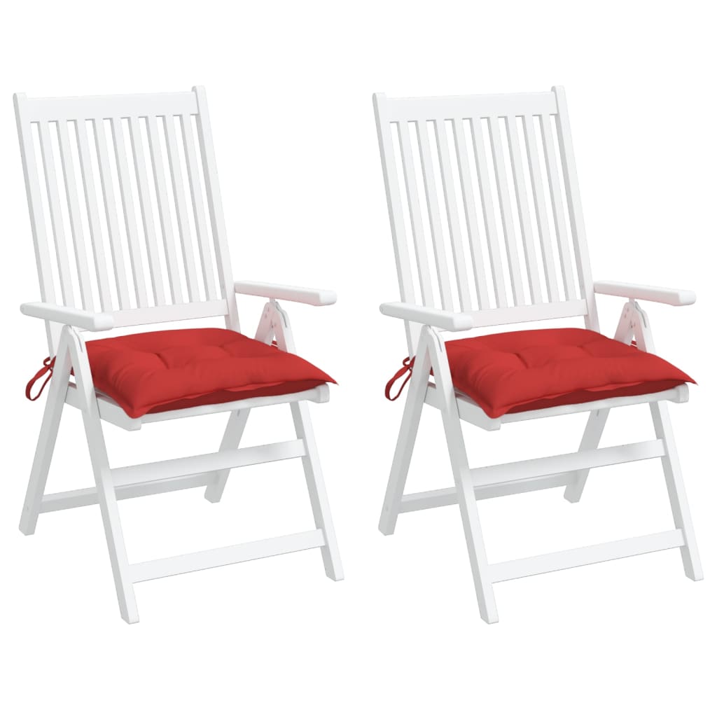vidaXL Podušky na židli 2 ks červené 40 x 40 x 7 cm látka oxford