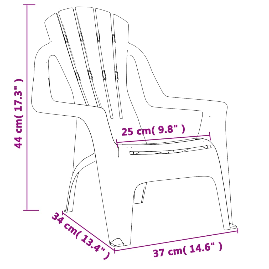 vidaXL Zahradní židle 2 ks pro děti oranžové 37x34x44 cm vzhled dřeva
